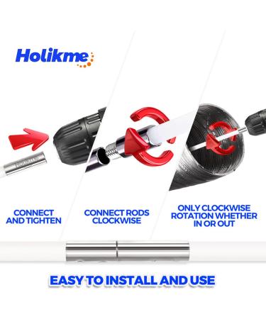 Holikme 60 Feet Dryer Vent Cleaner Kit | Lint Remover Brush & Drill Attachment - Flexible Extends to 60ft 2 Synthetic Brush Heads - Ideal for Home Use - Buy Online on SooperMarket.com