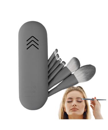Teksome Makeup Brush Set | Face Eye Eyeshadow Brush Set - Foundation Brush Make up Brushes Set with Storage Bag for Women and Girls grey