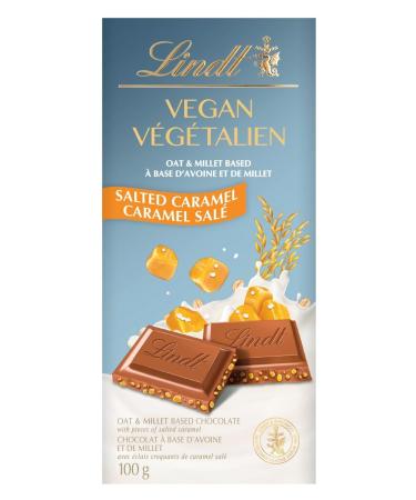 Lindt Vegan Salted Caramel Chocolate Bar 100 Grams Salted Caramel Full Size