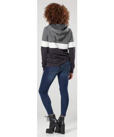 Happy Mama Women's Nursing Hoodie Breastfeeding Maternity - 503p 8 Graphite Melange/White/Grey - Buy Online on SooperMarket.com
