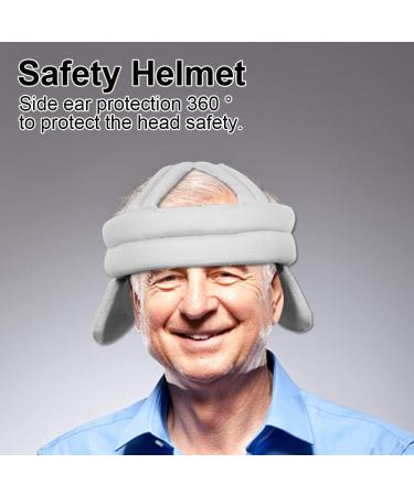 Breathable Protective Hat for Seniors | Impact Prevention Head Cap with Hearing Protection - Light Grey - Buy Online on SooperMarket.com