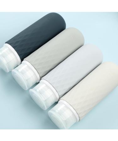 Gemice Travel Bottles for Toiletries CAA Approved 90ml Silicone Travel Bottles BPA Free Leak Proof Squeezable Travel Size Containers Travel Accessories for Shampoo Conditioner Lotion (4 Pack) Grey - Buy Online on SooperMarket.com