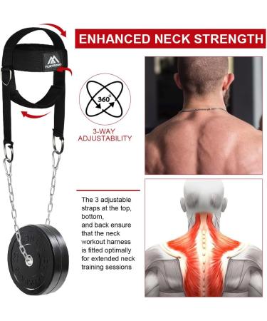 Flintronic Neck Trainer - Adjustable Neck Harness for Strength Training & Weight Lifting | Neck Exerciser for Men - Buy Online on SooperMarket.com