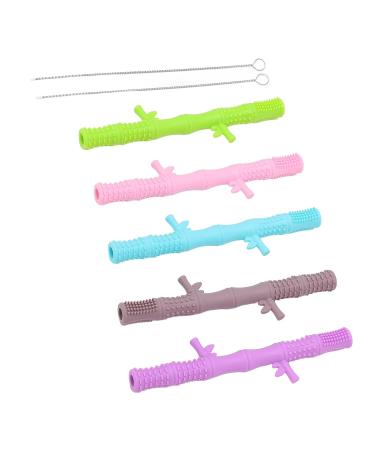 Colorful Baby Teething Tubes & Toys | Food Grade Silicone | Massage Gums | Includes Baby Brush - Buy Online on SooperMarket.com