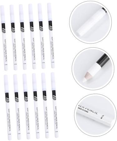 Mikinona 12pcs Eyeliner Pencil White Eyeliner Pen Liquid Eyeliner Brow Pen Water Proof Makeup Set Wooden Pole - Buy Online on SooperMarket.com