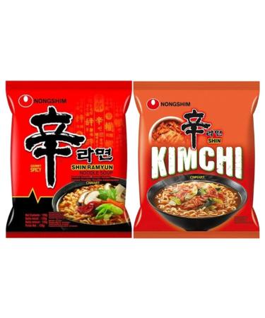 Nongshim Ramen Assorted Bundle Shin Ramyun Kimchi Ramyun Instant Noodle Soup 2 Flavours Box (Pack of 40) by CNMART