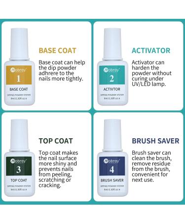 Mobray Dip Powder Nail Kit Starter Set - 8 Colors with Classic Nude, Glitter, and Glow in the Dark Shades - DIY Nail Art Manicure for Beginners - Buy Online on SooperMarket.com