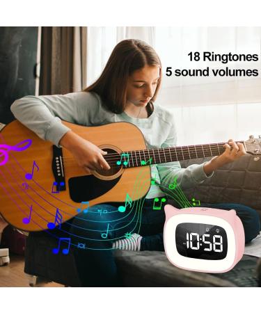 Buy Aoreun Digital Alarm Clock for Kids - Cute Cat Design Dual Alarm Night Light 18 Music 5 Brightness Modes - Perfect Children's Gift - Buy Online on SooperMarket.com