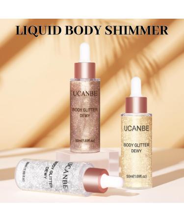 Ucanbe Liquid Highlighter - Hydrating Makeup Body Luminizer | Perfect Valentine's Day Gift (3 Bottles) - Buy Online on SooperMarket.com