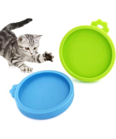 COMTIM Small Cat Food Can Lids - 2 Pack Silicone Covers for 3 oz Cans - Blue/Green - Buy Online on SooperMarket.com