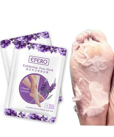 Exfoliating Foot Peel Sock Mask Baby Soft Feet Removes Dead Skin Dry Care Callus for Calluses Dead & Dry Skin - DEEP Cracked Heel Repair (Lavender)