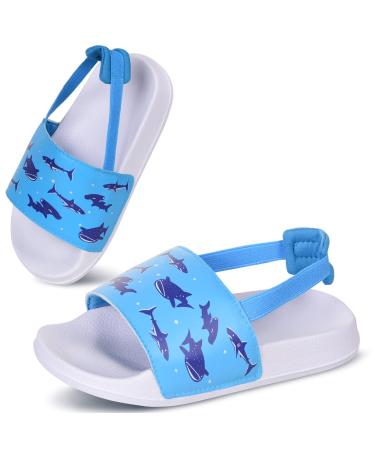 Ulikey flip-flop children bathing flaps girls summer flat slippers children beach swimming sandals slippery light shower bathing shoes for girls boys swimming and beaches sandals 20-30 eu shark