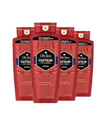 Old Spice Body Wash for Men Captain Scent of Command 21 Fl Oz (Pack Of 4)