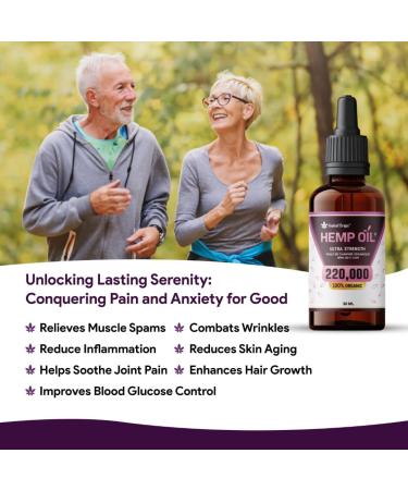 Hemp Seed Oil 220 000 Optimal for Migraine Relief Headache Relief & Stress Relief Certified Organic Made in USA Rich in Omega 3 6 9 Anxiety Relief & Sleep Aid- Antioxidant Formula 30ML - Buy Online on SooperMarket.com