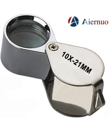 10x Glass Jeweler Loupe Loop Eye Magnifier - Metal Body Silver (10x21mm) - Buy Online on SooperMarket.com