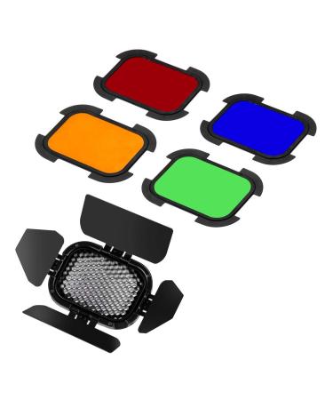 Flashpoint Barndoor Kit for The eVOLV 200 Fresnel Head with 4 Color gels (BD-07)