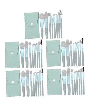 Balacoo 5 Sets Travel Makeup Girls Eyeshadow Brush Cosmetology Kit Powder Applicator Brush Travel Size Kit for Women Face Beauty Tools Pu Makeup Utensils Miss Wooden Handle