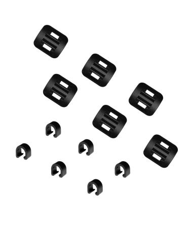 Farbetter Alloy Stick-On Guides W/C-Clips, C-Clips Clamps Housing Hose Guide with Adhesive Seat for MTB Road Bike Hydraulic Brake Cable, Brake Derailleur Shift Cables, 6 Sets (6pcs Base+ 6pcs Clip)