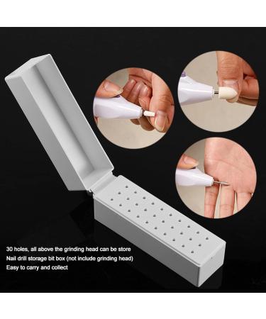 Nail Drill Bit Box 30 Holes Dustproof Drill Bit Case Holes Nail Art Drill Grinding Head Bit Display Storage Box Rack Manicure Tool Suitable for Professional Use or Home Use - Buy Online on SooperMarket.com