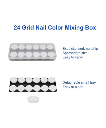 Buy Nail Art Palette - Portable Nail Color Mixing Tool with 24 Grids | Perfect for DIY Nail Designs & Art - Buy Online on SooperMarket.com