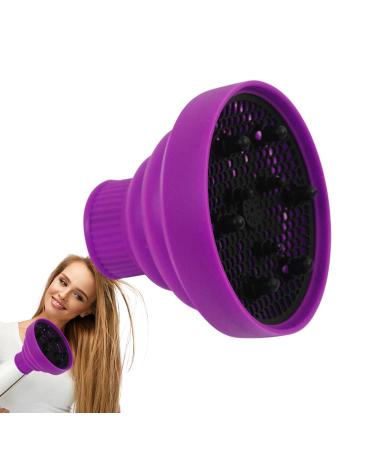Ysvnlmjy Hair Dryer Vent Hood - Foldable Silicone Hair Dryer Nozzle Heat Resistant | Soft Blow Dryer Accessory Multifunctional Hair Styling Supplies for Girls Purple
