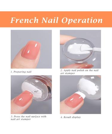 4-Piece Nail Art Stamper Kit | Silicone Clear Stamps & Scraper | DIY Manicure Tools for French Nail Design - Buy Online on SooperMarket.com