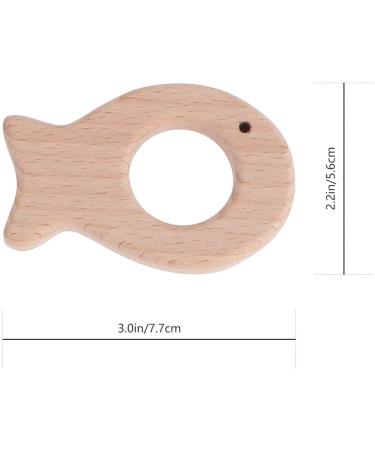Amosfun 5pcs Wooden Baby Teether Toys - Animal Shape Chewing & Grasping Toys (Khaki) - Buy Online on SooperMarket.com