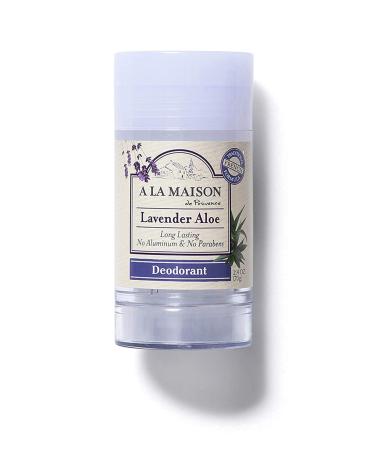 A La Maison de Provence Natural Aluminum-Free Deodorant | Lavender Aloe Scent | Traditional French Milled Formula | Long Lasting Safe and Effective | Free of SLS, Parabens and Sulfates (1 Pack) 2.4 Ounce (Pack of 1)