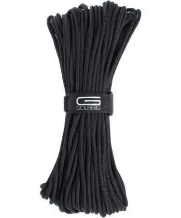 Golberg Premium Polyester Accessory Cord - USA Made Smooth Braid, Minimal Stretch Rope - 6mm x 50 Feet - Compact & Lightweight Black Cord - Buy Online on SooperMarket.com