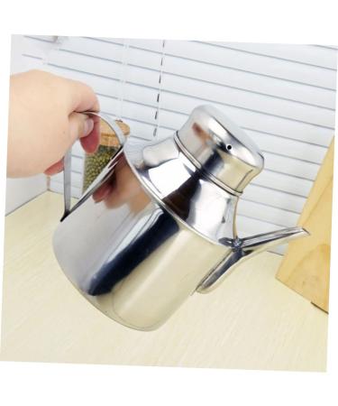 Zerodeko 3pcs Sauce Pot Kitchen Storage Container Oil and Vinegar Dispenser Oil Pot Olive Oil Cruet Olive Oil Dispensers Bottle Steel Container with Lid Cooking Multipurpose Seasoning Metal 16X13X9.5CMx3pcs Silverx3pcs - Buy Online on SooperMarket.com