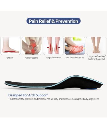 3ANGNI Orthotic Arch Support Insoles for Plantar Fasciitis and Flat Feet - Men and Women Orthopedic Shoe Inserts for Metatarsalgia and Overpronation - UK-8-270MM 107a-black - Buy Online on SooperMarket.com