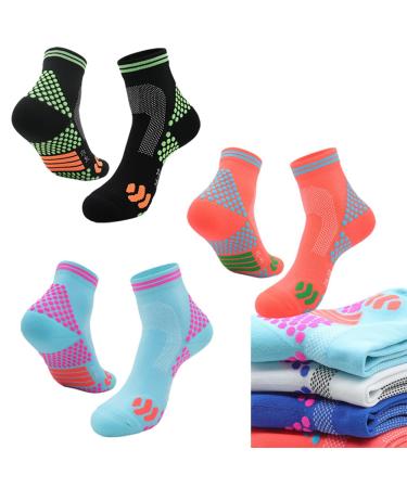 QKKO HIGHERSOCKS 2023 Far Infrared Schorl Titanium Ion Heightening Booster Socks 2/3/5PAIRS Tourmaline Slimming Health Sock (Large 3Pairs-C) Large 3pairs-c