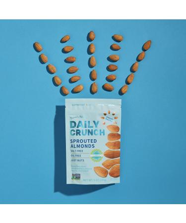 Daily Crunch Sprouted Almonds 5 oz Resealable Bags (Pack of 4) | Keto Friendly, Non-GMO, Vegan, Healthy Snack - Buy Online on SooperMarket.com