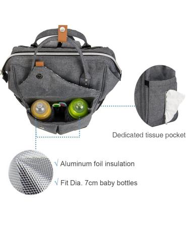 Lekebaby Gray Arrow Diaper Backpack - Multifunctional Large Capacity Baby Bag with Diaper Pad for Travel & On-the-Go - Buy Online on SooperMarket.com