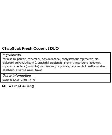 Buy Chapstick Duo Blister Card - Coconut Flavor 0.2 Oz | International Shipping Available - Buy Online on SooperMarket.com