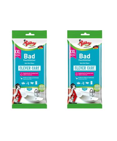 Poliboy - XXL bathroom wet wipes - powerful & thorough cleaning - Remove lime dirt and soap residues - 2 x 24 xxl cloths - Made in Germany Bad XXL 24 pieces (2 pack)