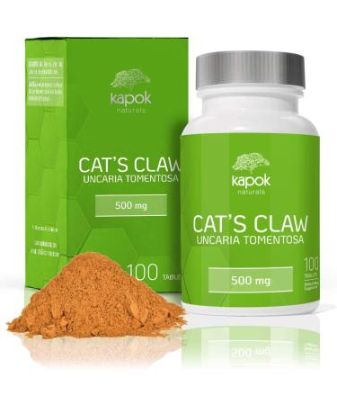 Kapok Naturals Cat's Claw 500mg Capsules - Joint Inflammation & Pain Relief - Digestive Support & Immune Booster - 100 Tablets - Buy Online on SooperMarket.com