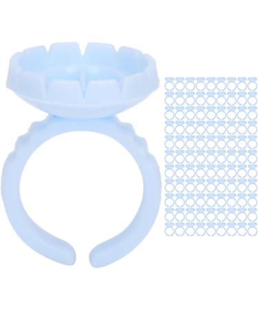 Eyelash Extension Glue Ring Cup 1.5cm / 0.6in Stable Wearing Easy To Wear Eyelash Glue Ring Cup Strong Flexibility for Professional Use(A pack of 100 blue) - Buy Online on SooperMarket.com