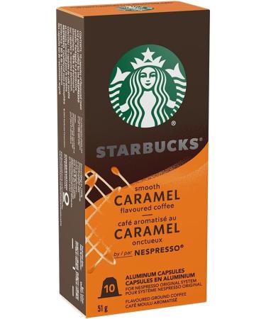 Starbucks by Nespresso Smooth Caramel For NESPRESSO Original Flavoured Blonde Roast Notes of Buttery Caramel and Vanilla NESPRESSO Coffee Capsules 10 count 5 Pack - Buy Online on SooperMarket.com