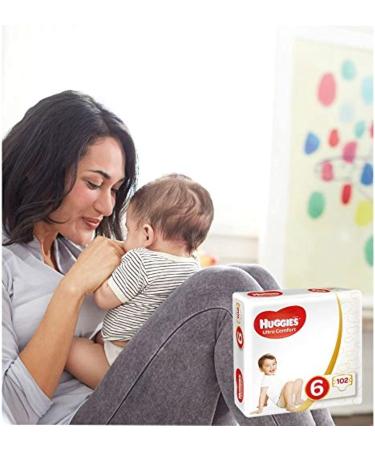 Huggies Ultra Comfort Baby Diapers Size 6 (15-30 kg) - 102 Pack (3 x 34 Diapers) | International Shipping Available - Buy Online on SooperMarket.com