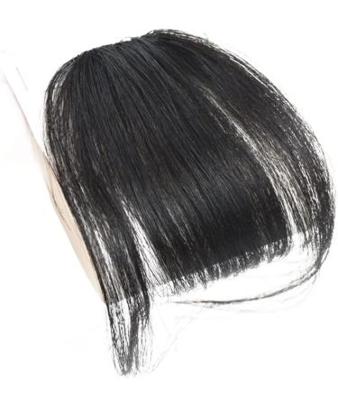Hair Clip in Bangs Wispy Human Hair Bangs Hairpieces for Women Fringe Neat Faker Bangs with Temples Hairpieces for Party and Daily Wear(Air Bangs Natural Black) Air Bangs Natural black - Buy Online on SooperMarket.com