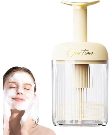 Foam Maker for Face Wash - Transparent Manual Facial Cleanser Foamer Type - Fine Foam Skincare Cleaner Tools for Face Cleanser Shampoo Shower Gel Deep Cleansing Light Yellow - Buy Online on SooperMarket.com