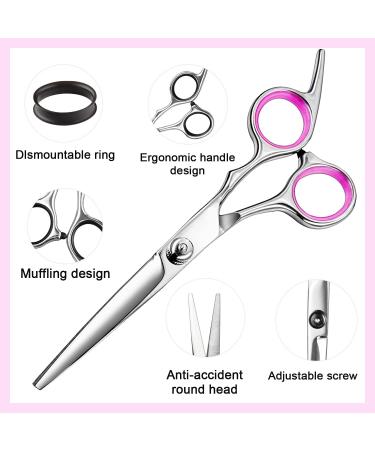 Professional 10 Pcs Barber Kit Hair Cutting Scissors Set | Hairdressing & Thinning Scissor Set for Women - Pink - Buy Online on SooperMarket.com