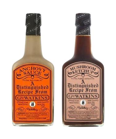 Sauce Bundle with Geo Watkins Anchovy Sauce 190ml and Mushroom Ketchup 190ml (2 Pack)