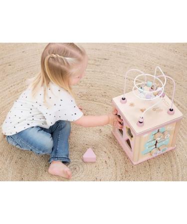 Little Dutch 4427 Wooden Activity Cube - Adventure Pink | Enhance Motor Skills & Fun Playtime for Kids - Buy Online on SooperMarket.com