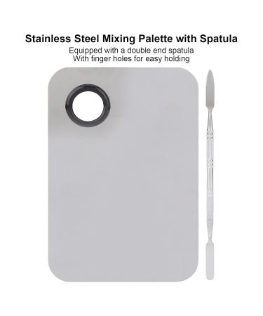 Buy Stainless Steel Mixing Palette & Spatula - Professional Cosmetic Makeup & Nail Art Tools for Perfect Blends | International Shipping Available - Buy Online on SooperMarket.com