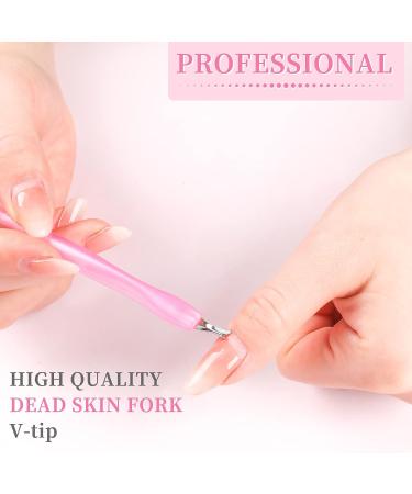 50Pcs Pink Nail Cuticle Trimmer Rubber Cleaner Dead Skin Fork Pusher Set for Women and Men - Buy Online on SooperMarket.com