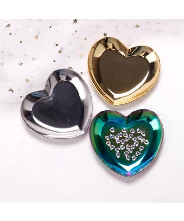 Bodhi2000 Heart-Shaped Stainless Steel Nail Art Palette | Golden Color Mixing Tool for Manicure & Cosmetics - Buy Online on SooperMarket.com
