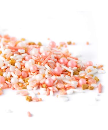 Sweets Indeed Peach Rose Gold Sprinkles 6.5 oz - Gluten-Free Cake & Cupcake Topper - Buy Online on SooperMarket.com