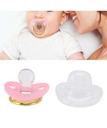 Shinning Heart Shape Baby Pacifier - Personalized Glitter Crystal Dummy | Ideal Bling Gift for Girl Baby Shower & Photography (Pink) - Buy Online on SooperMarket.com